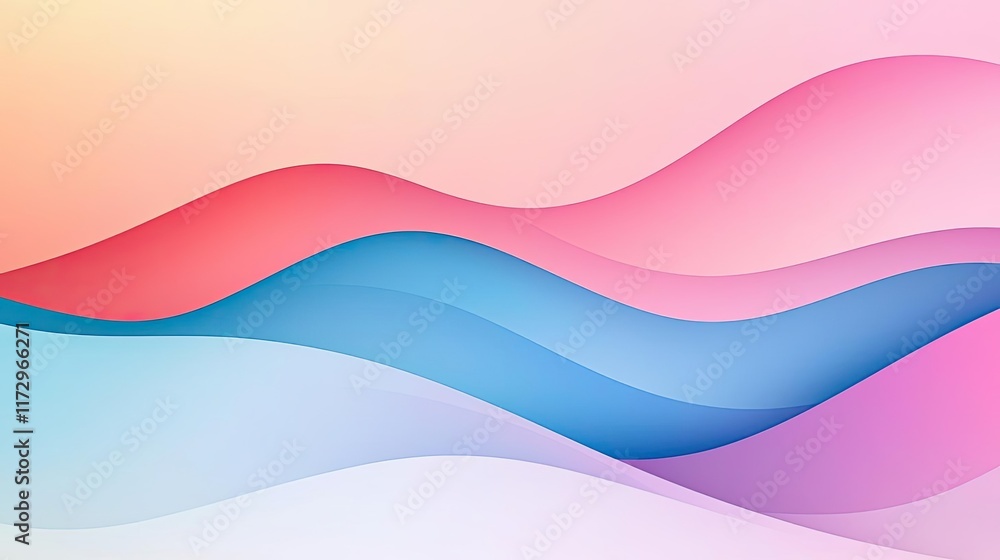 Poster pastel abstract background concept. abstract wave patterns in soft pastel colors creating a soothing