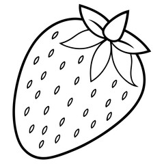 Strawberry Outline Vector Illustration