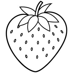 Strawberry Outline Vector Illustration