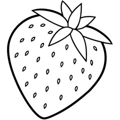 Strawberry Outline Vector Illustration