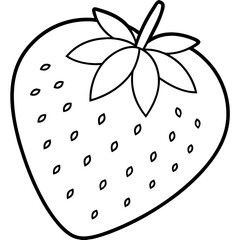 Strawberry Outline Vector Illustration