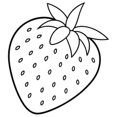 Strawberry Outline Vector Illustration