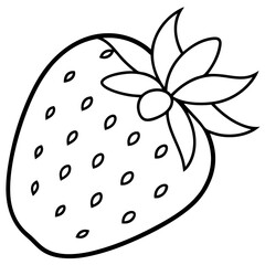 Strawberry Outline Vector Illustration