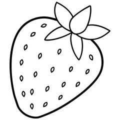 Strawberry Outline Vector Illustration