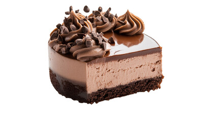 mini chocolate mousse cake isolated on white transparent background