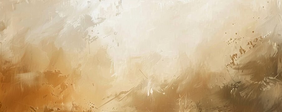 Abstract paint background. Oil or watercolor art. Brush strokes in white, gold, beige, cream color. Modern painting, wall paper pattern. Wallpaper texture in neutral palette. Brushstroke pastel design