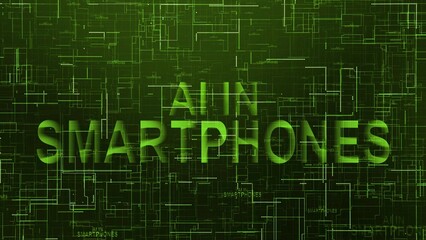 Obraz premium AI in smartphones text technology data line green color