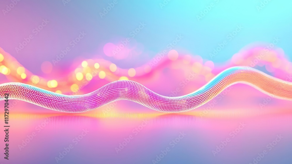 Aufkleber neon abstract background idea. abstract colorful wave design with glowing lights and smooth curves f