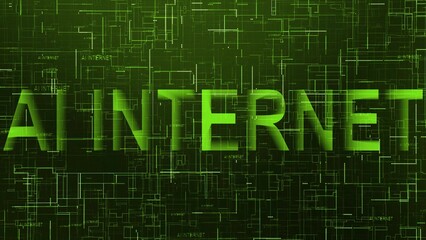 Obraz premium AI internet text technology data line green