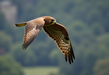 Fototapeta premium Falcon flying in air.