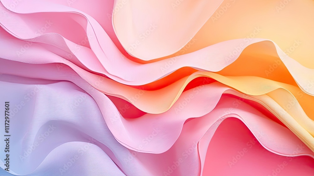 Poster pastel abstract background concept. soft, flowing fabric textures in pastel colors creating a dreamy