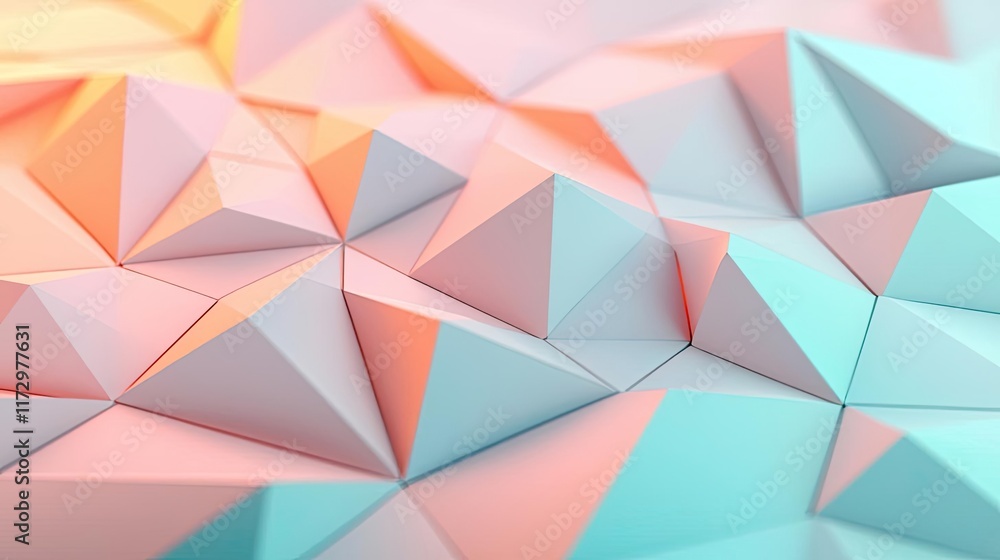 Poster pastel abstract background concept. abstract geometric shapes with a pastel color gradient in a 3d d