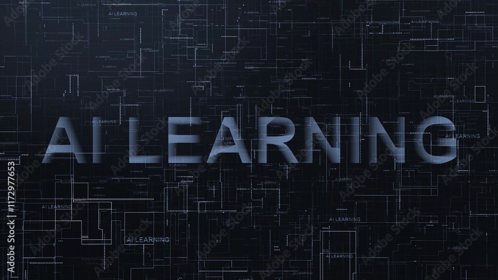 Poster ai learning text technology data line