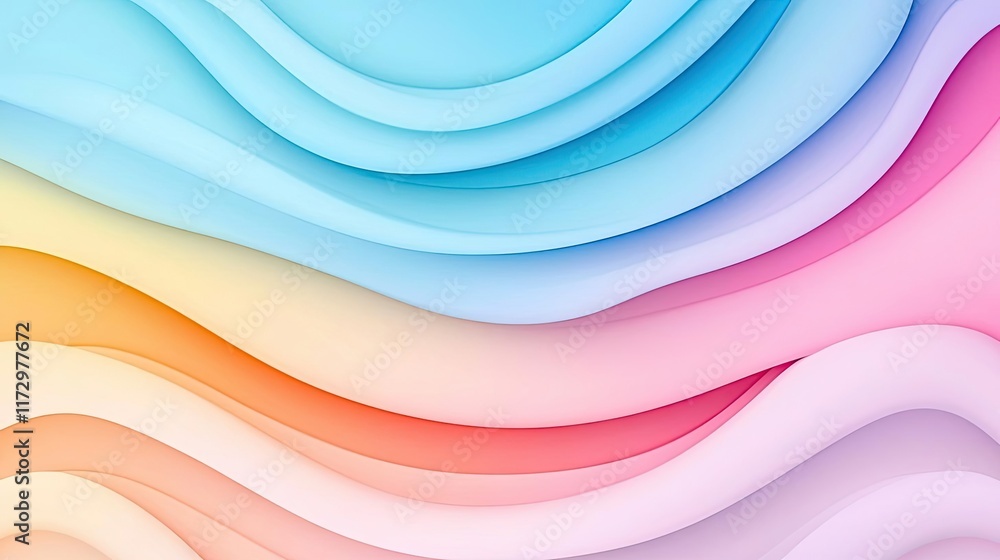 Aufkleber pastel abstract background concept. a vibrant and colorful abstract wave pattern with smooth blends 