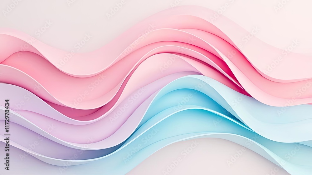 Poster pastel abstract background concept. soft pastel waves in gentle hues create a calming background des