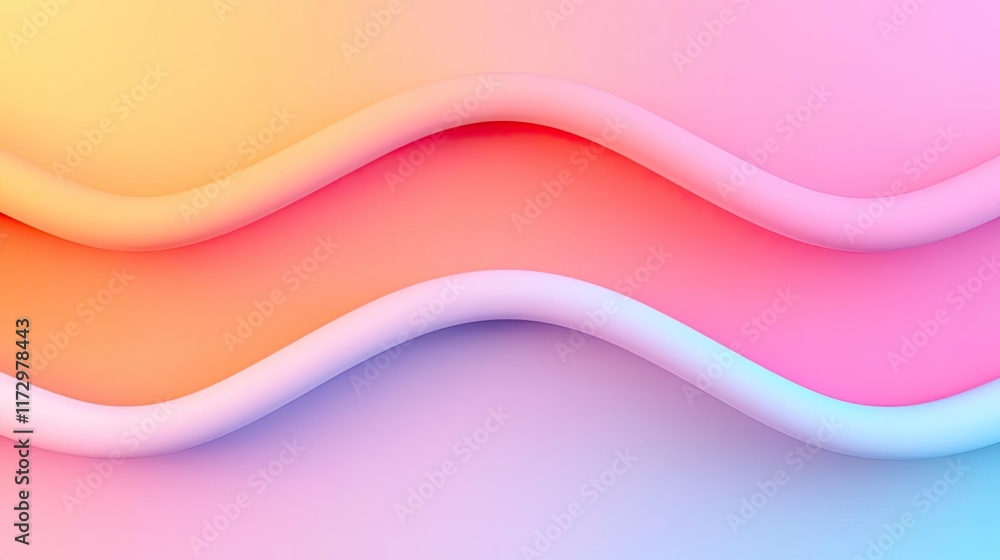 Poster pastel abstract background concept. a vibrant abstract wave design with soft pastel colors and smoot