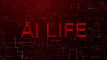 AI life text data line technology background