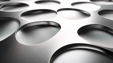 Brushed Aluminum Metal Plate Texture with Circular Indentations