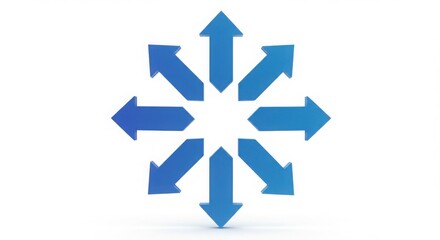 Blue Arrows Pointing Outward in Eight Directions