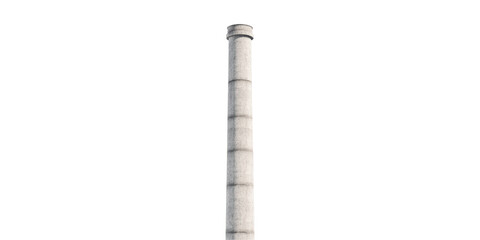 Fototapeta premium Tall industrial chimney isolated on transparent background
