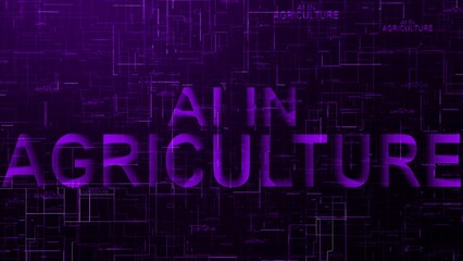 AI in agriculture text technology data line purple color