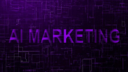 AI marketing text technology data line purple