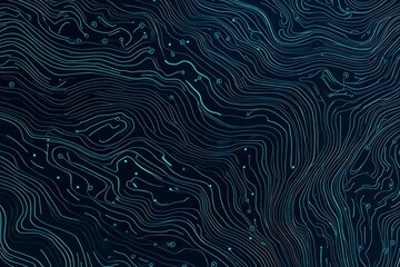 Abstract close-up of a glowing blue digital circuit board, showcasing intricate connections and technological design on a black background.
