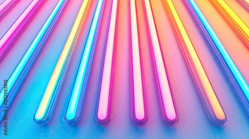 Poster neon abstract background idea. vibrant neon lines radiating in colorful patterns, perfect for modern