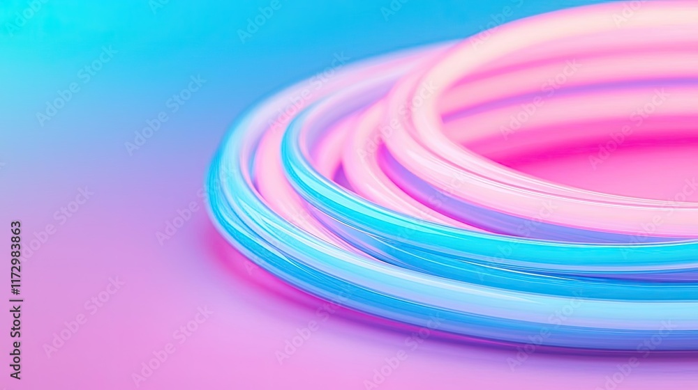 Poster neon abstract background idea. colorful neon tubes arranged in a mesmerizing pattern against a soft 