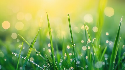 Fototapeta premium grass with dew drops