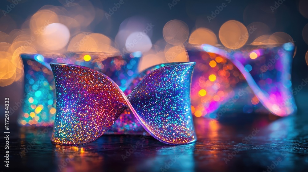 Poster glitter abstract background concept. vibrant holographic patterns create mesmerizing, colorful waves
