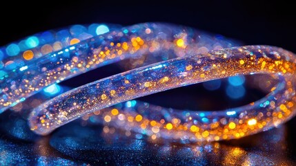 Fototapeta premium Glitter abstract background concept. Vibrant abstract art with shimmering threads of light and color in a stunning macro shot.