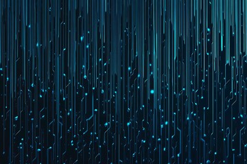 Abstract close-up of a glowing blue digital circuit board, showcasing intricate connections and technological design on a black background.
