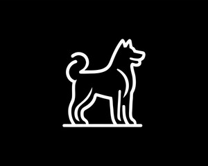 Fototapeta premium black and white dog