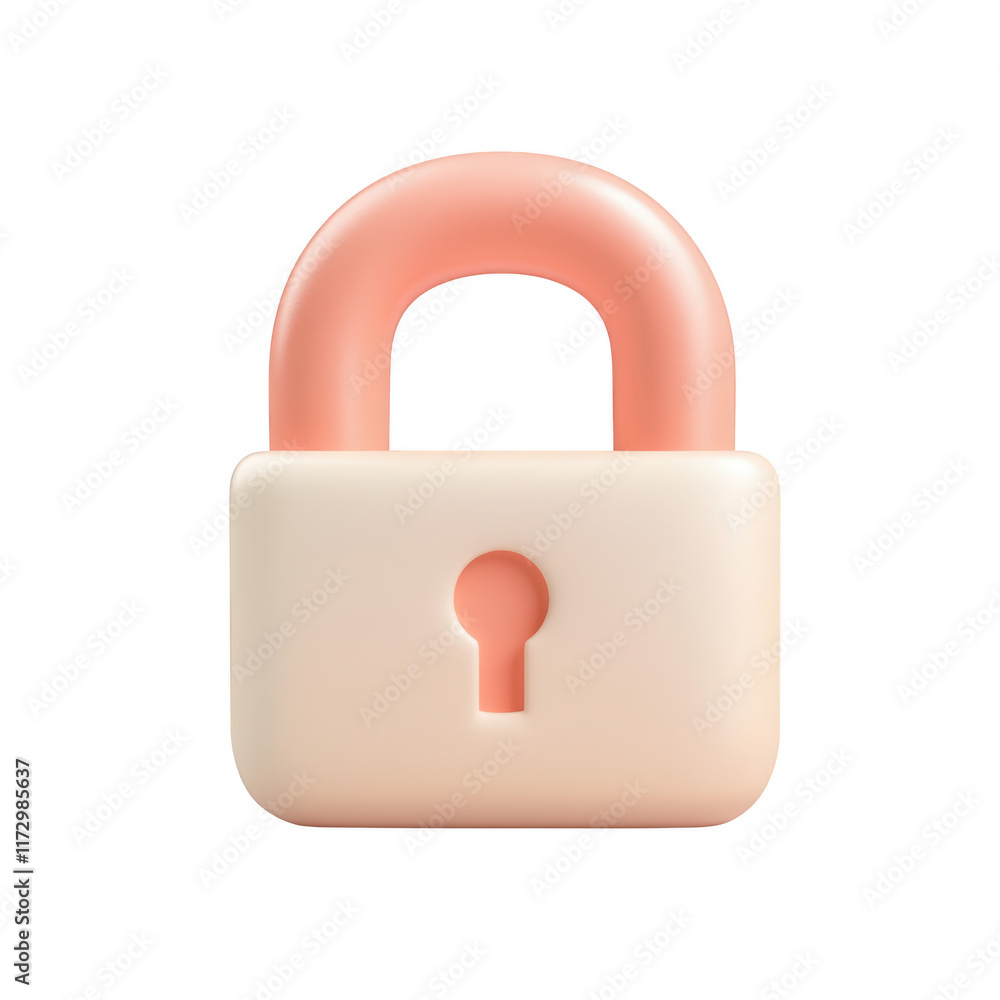 Poster stylish padlock icon representing security and safety in modern digital applications., isolated on a