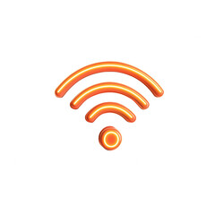 Stylized wifi symbol representing connectivity and modern communication., isolated on a transparent background.