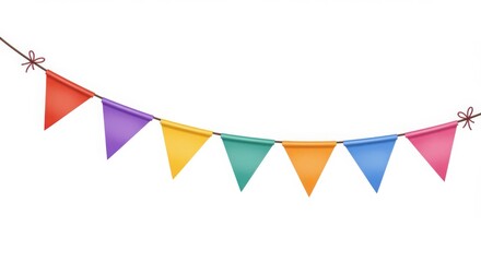 Colorful Triangle Party Bunting Banner on String