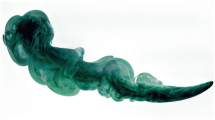 Emerald Green Smoke Arc with Airy Trails (PNG)