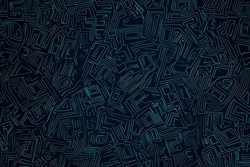 Abstract close-up of a glowing blue digital circuit board, showcasing intricate connections and technological design on a black background.
