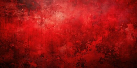 Fototapeta premium Abstract Red Grunge Panoramic Background, Dark Red Texture, Copy Space, Grunge Wallpaper, Red Design