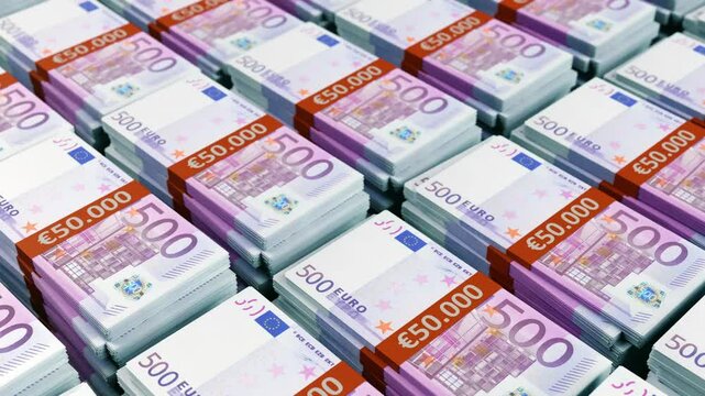 Stack of 500 euro banknotes