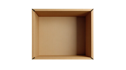 open cardboard box isolated on white transparent background