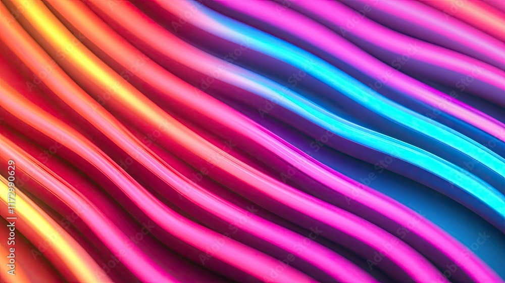 Poster neon abstract background idea. colorful wave patterns create an energetic and vibrant visual impact.