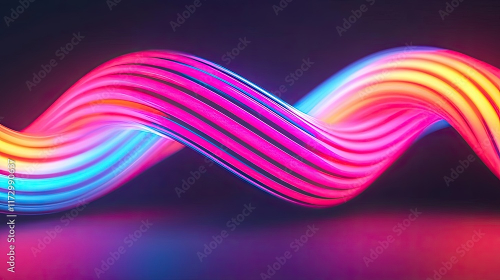 Poster neon abstract background idea. abstract colorful wave design with vibrant light effects and smooth t
