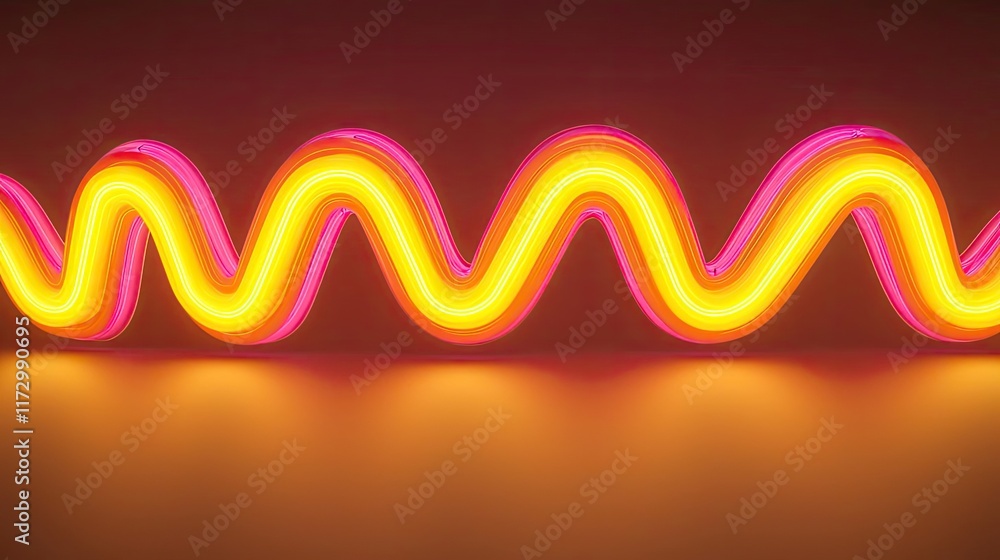 Poster neon abstract background idea. colorful neon waves create a vibrant and dynamic visual effect agains