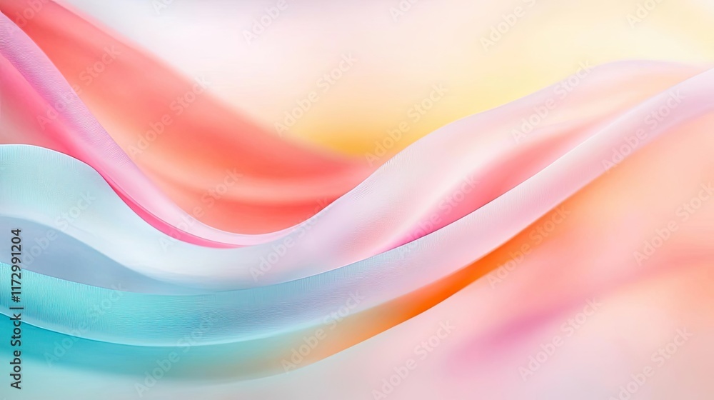 Poster pastel abstract background concept. abstract, colorful fabric waves creating a dreamy, soft backdrop