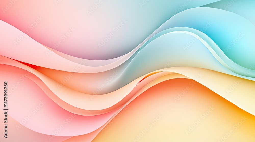 Poster pastel abstract background concept. a vibrant abstract background with flowing waves of soft colors 
