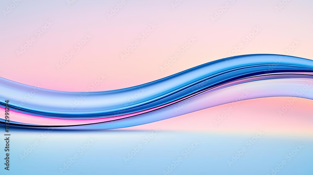 Poster pastel abstract background concept. elegant abstract wave in soft pastel colors creating a serene vi