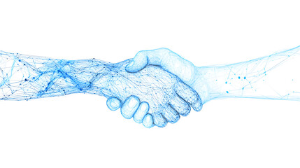 Digital Handshake Symbolizing Technology and Collaboration