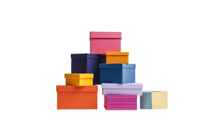 Obraz premium A Vibrant Collection of Colorful Gift Boxes Stacked Together, Perfect for Celebrating Special Occasions, Birthdays, and Festive Holidays.